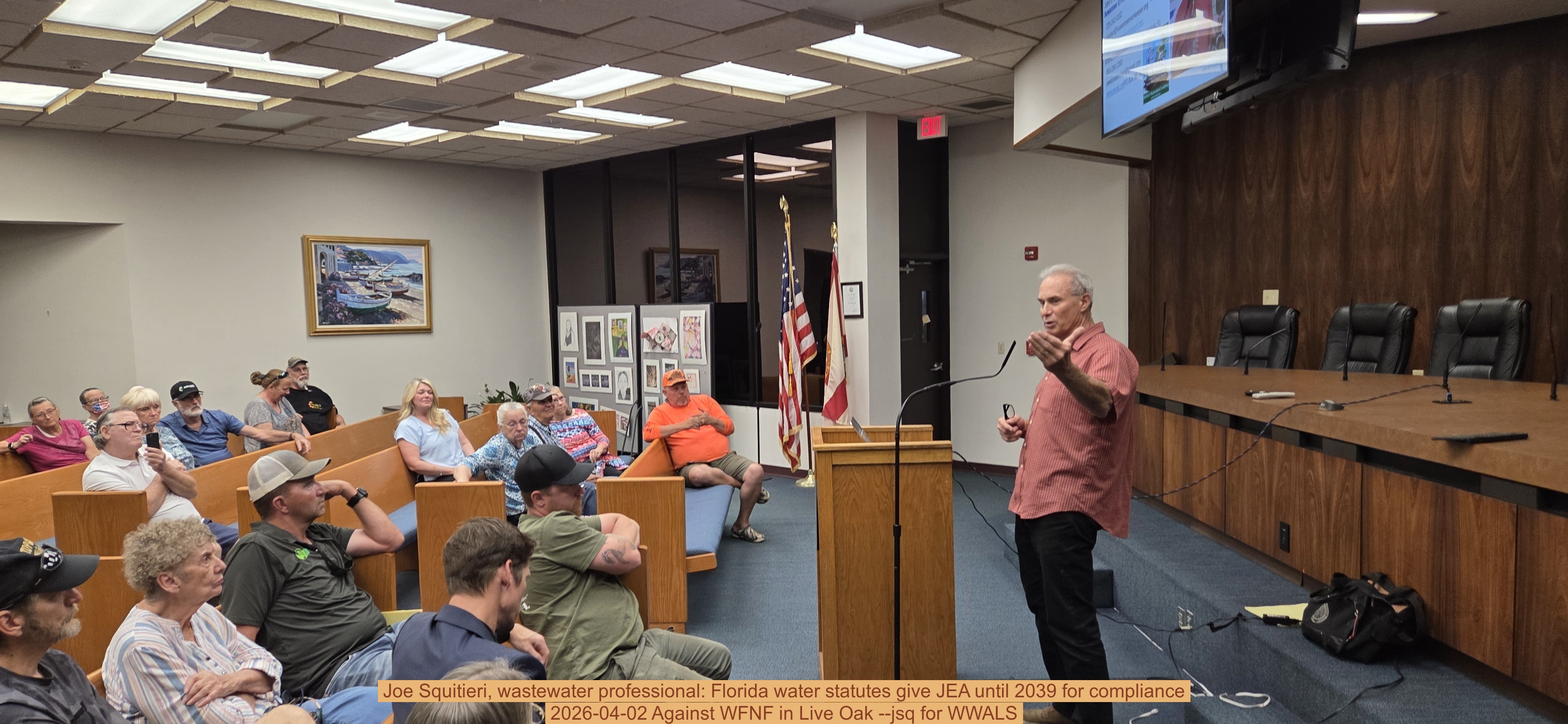 Joe Squitieri, wastewater professional: Florida water statutes give JEA until 2039 for compliance, 2026-04-02 Against WFNF in Live Oak --jsq for WWALS