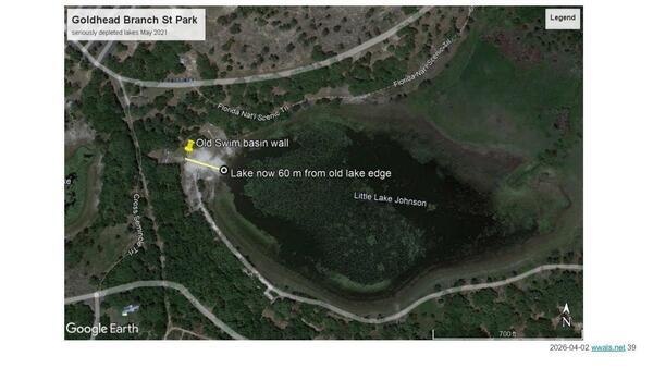 Goldhead Branch St Park seriously depleted lakes May 2021