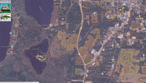 [Map: ICE Site between Creeks, 2026-04-06 --Google Maps]