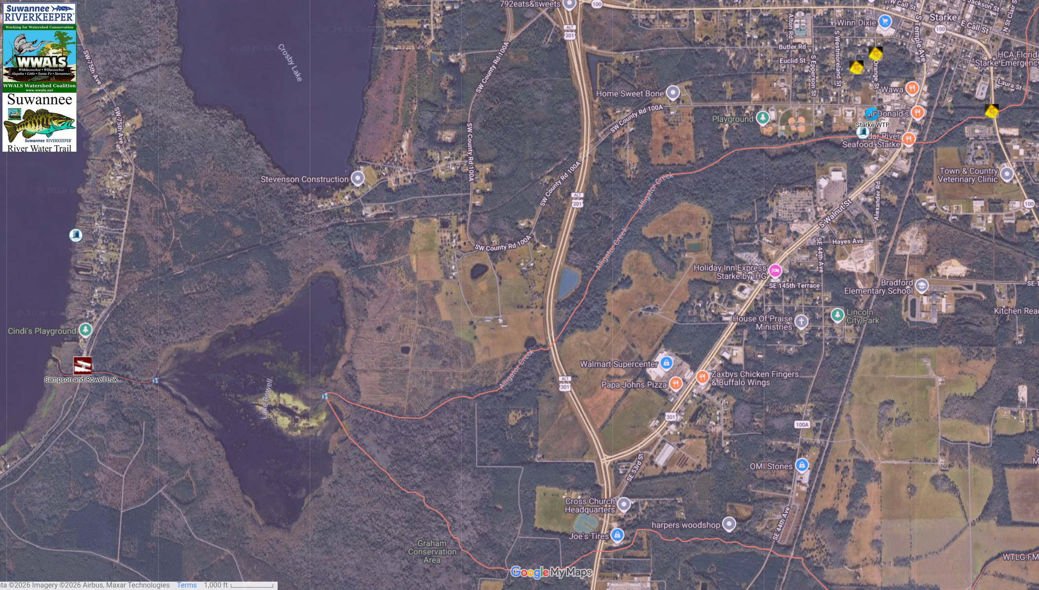 Map: ICE Site between Creeks, 2026-04-06 --Google Maps