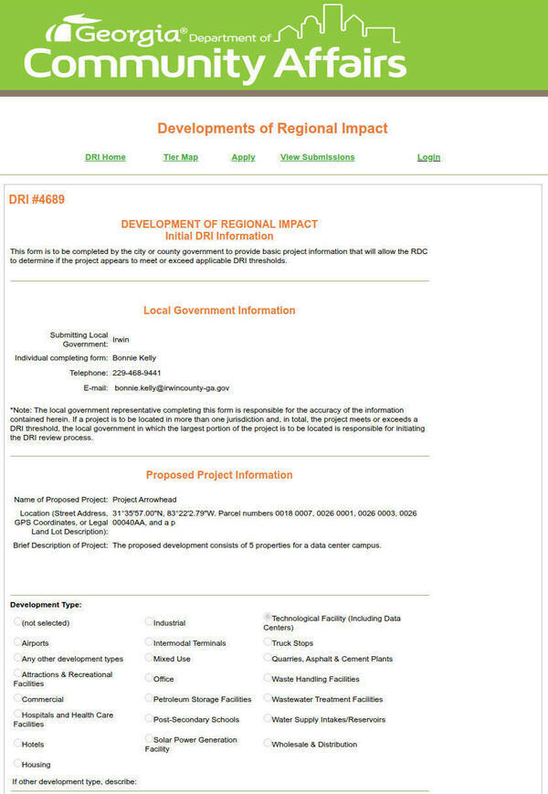 Proposed Project Information, 2026-04-10 --GA-DCA