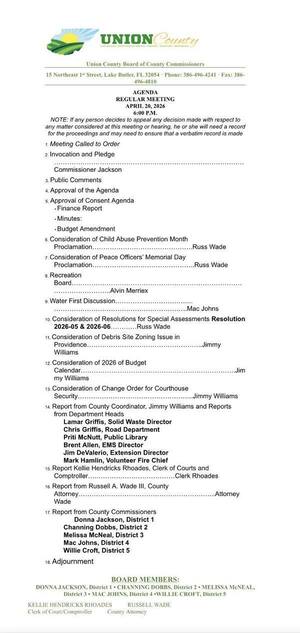 [Facebook version of agenda, 2026-04-20 --Mac Johns]