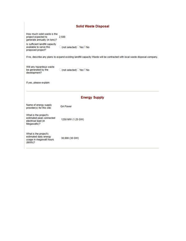 Solid Waste Disposal; Energy Supply