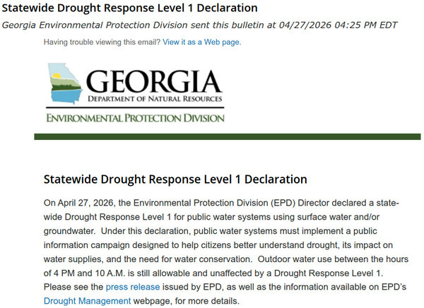 [Summary: Drought Response Level 1]