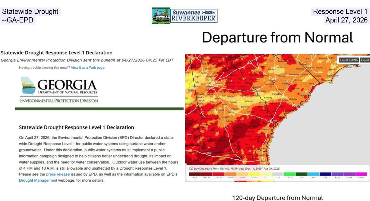 Statewide Drought Response Level 1 --GA-EPD, April 27, 2026