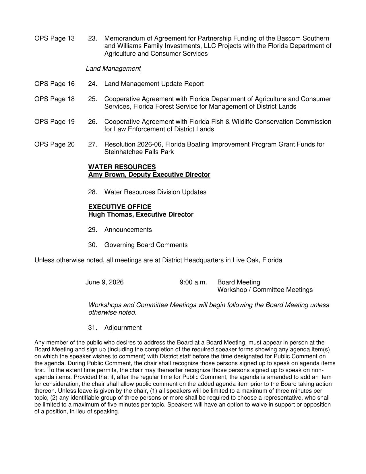 28. Water Resources Division Update, 2026-05-14 --SRWMD Board Agenda