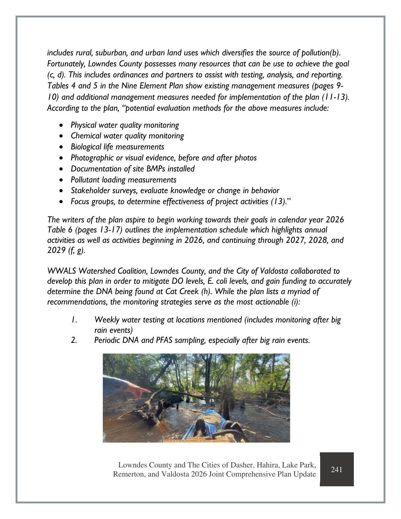 Physical water quality monitoring