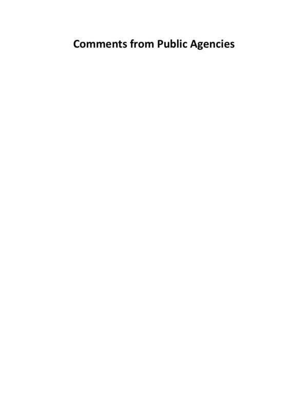 [Comments from Public Agencies]