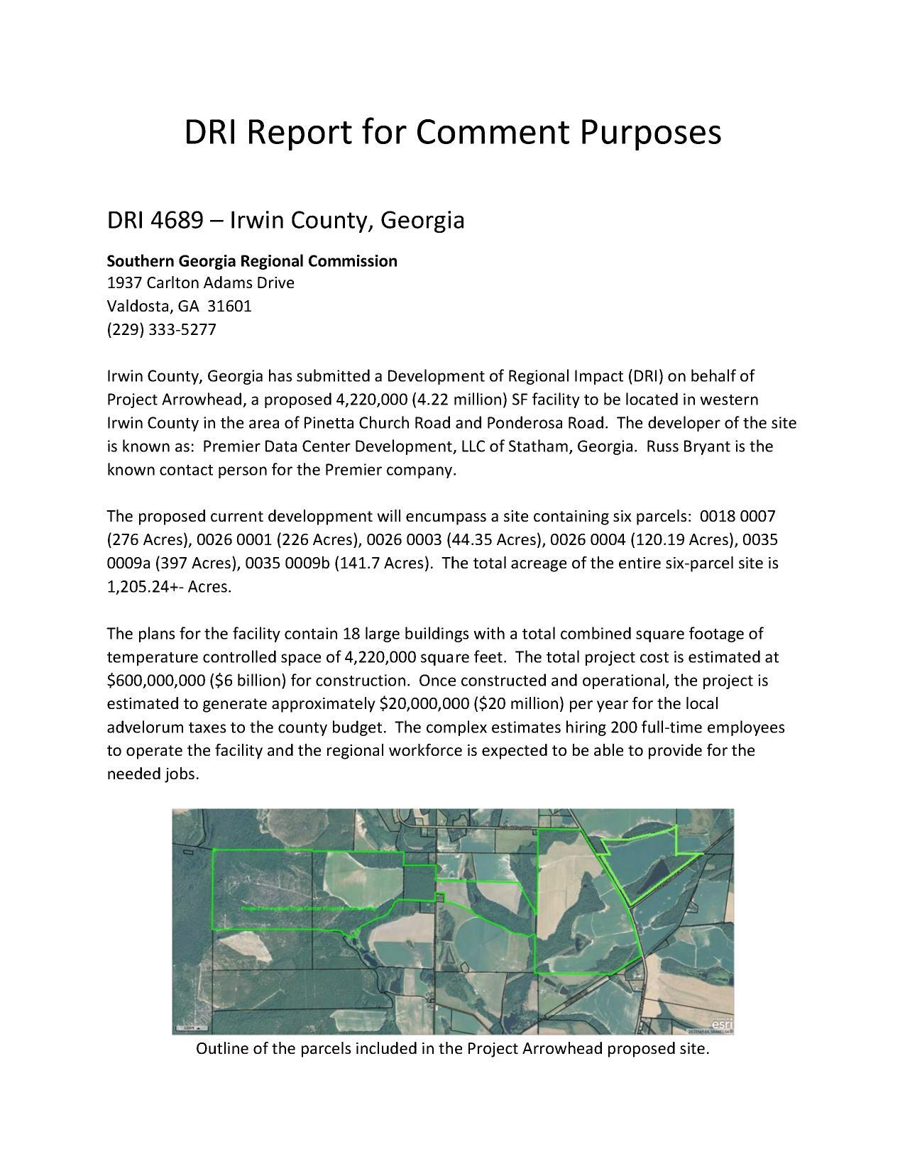 DRI Report for Comment Purposes
