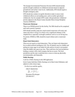 [Wastewater Discharge; Hyper-Scale Datacenters; Public Hearings]