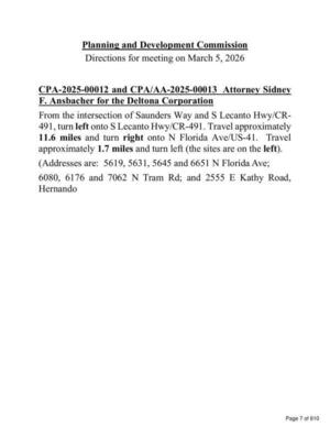 [Directions to CPA-2025-00012 and CPA/AA-2025-00013 Attorney Sidney F. Ansbacher for the Deltona Corporation, 2026-03-05 --Citrus County PDC]