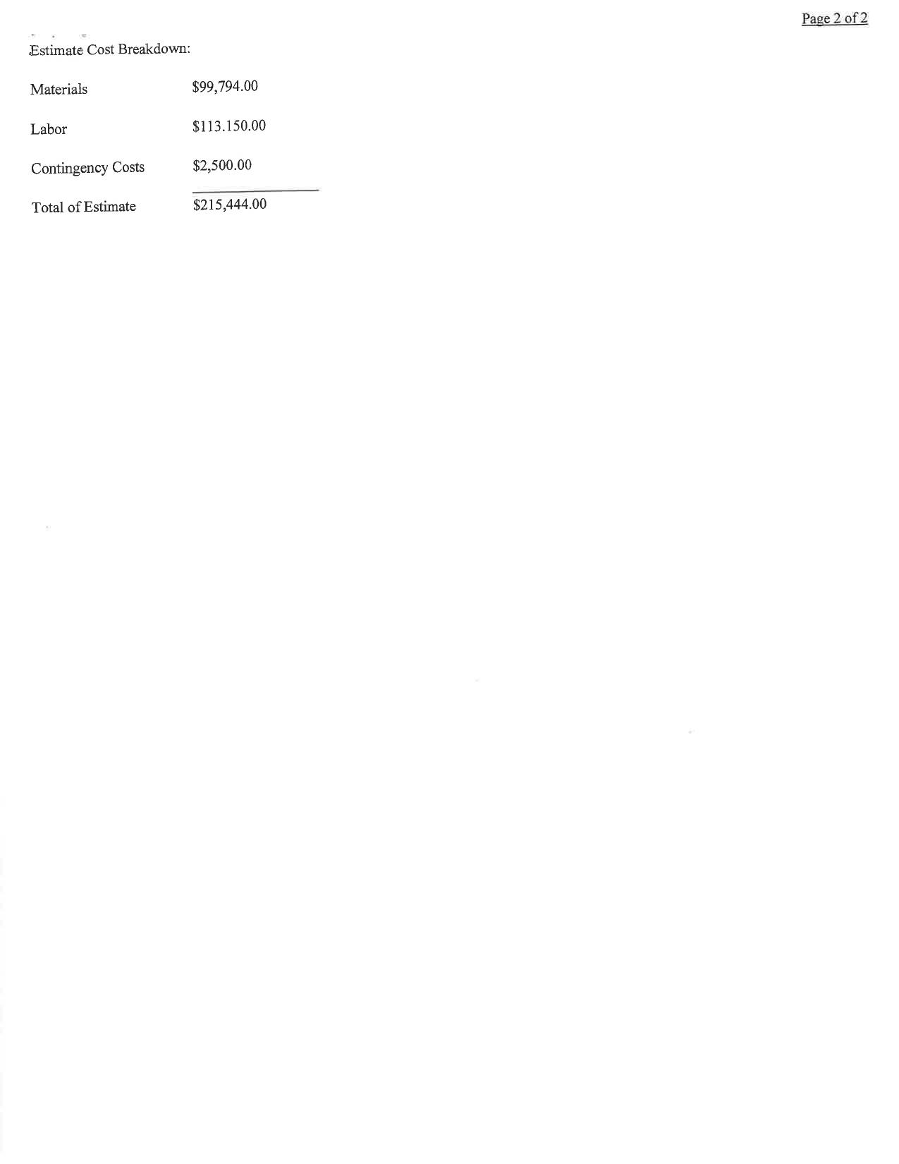Estimate Cost Breakdown, 2026-04-23, Eco Star Synthetic Slate