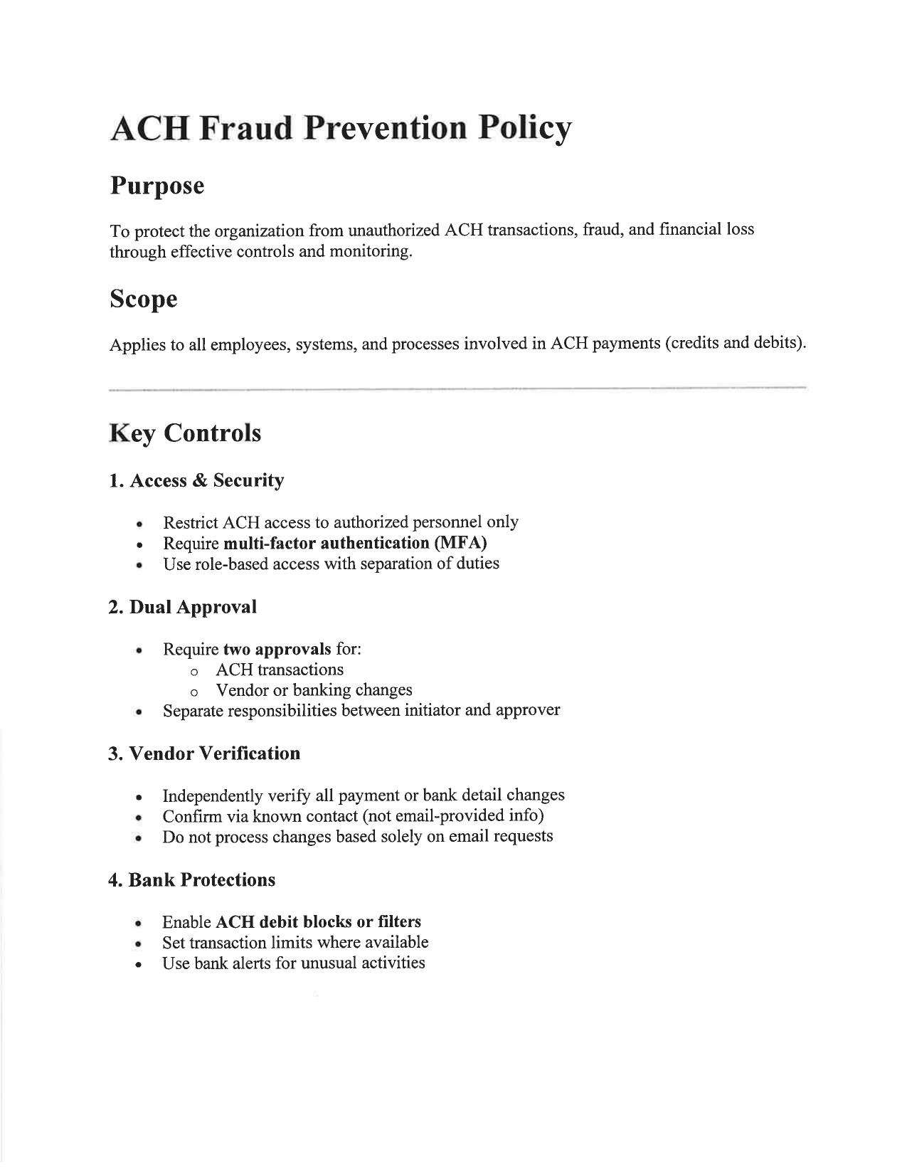 ACH Fraud Prevention Policy, 2026-06-01 --Irwin County BOCC