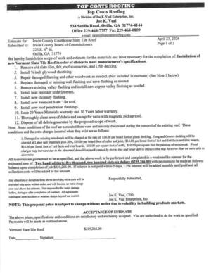 [Scope of work and estimate, 2026-04-23, Vermont Slate Tile Roof]