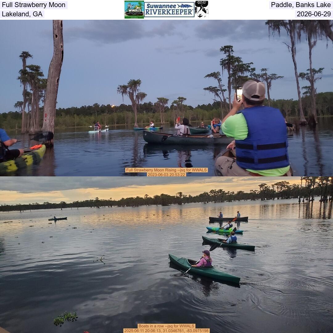 Full Strawberry Moon Paddle, Banks Lake, Lakeland, GA, 2026-06-29