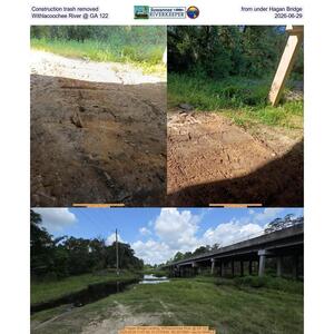 [Construction trash removed from under Hagan Bridge, Withlacoochee River @ GA 122, 2026-06-29]
