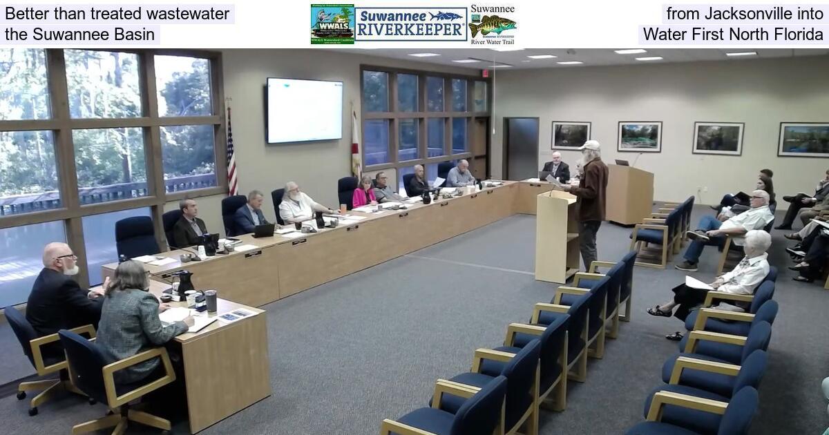 Better than treated wastewater from Jacksonville into the Suwannee Basin, Water First North Florida