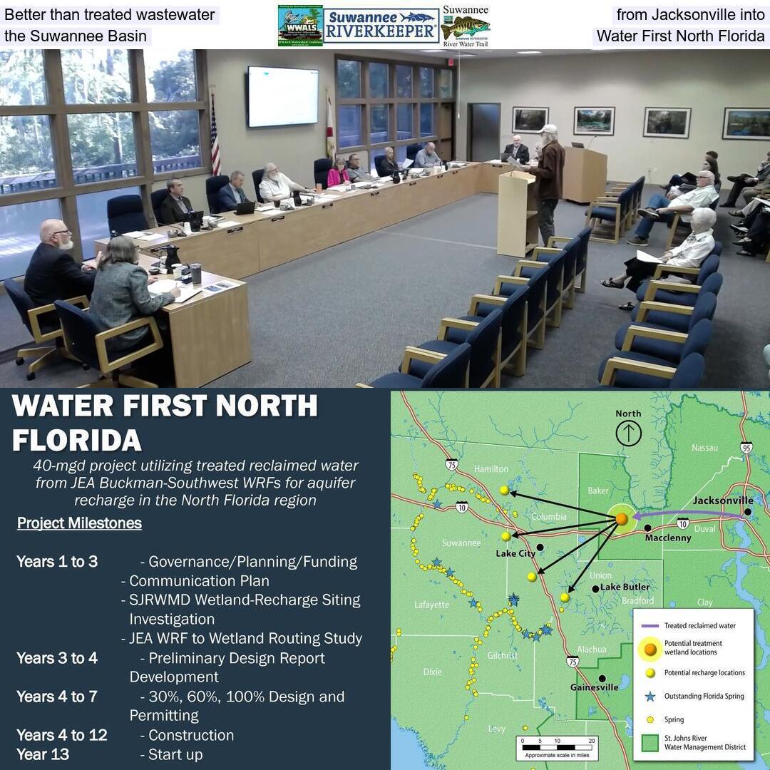 Better than treated wastewater from Jacksonville into the Suwannee Basin, Water First North Florida