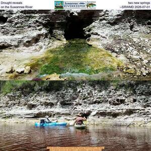 [Drought reveals two new springs on the Suwannee River --SRWMD 2026-07-01]