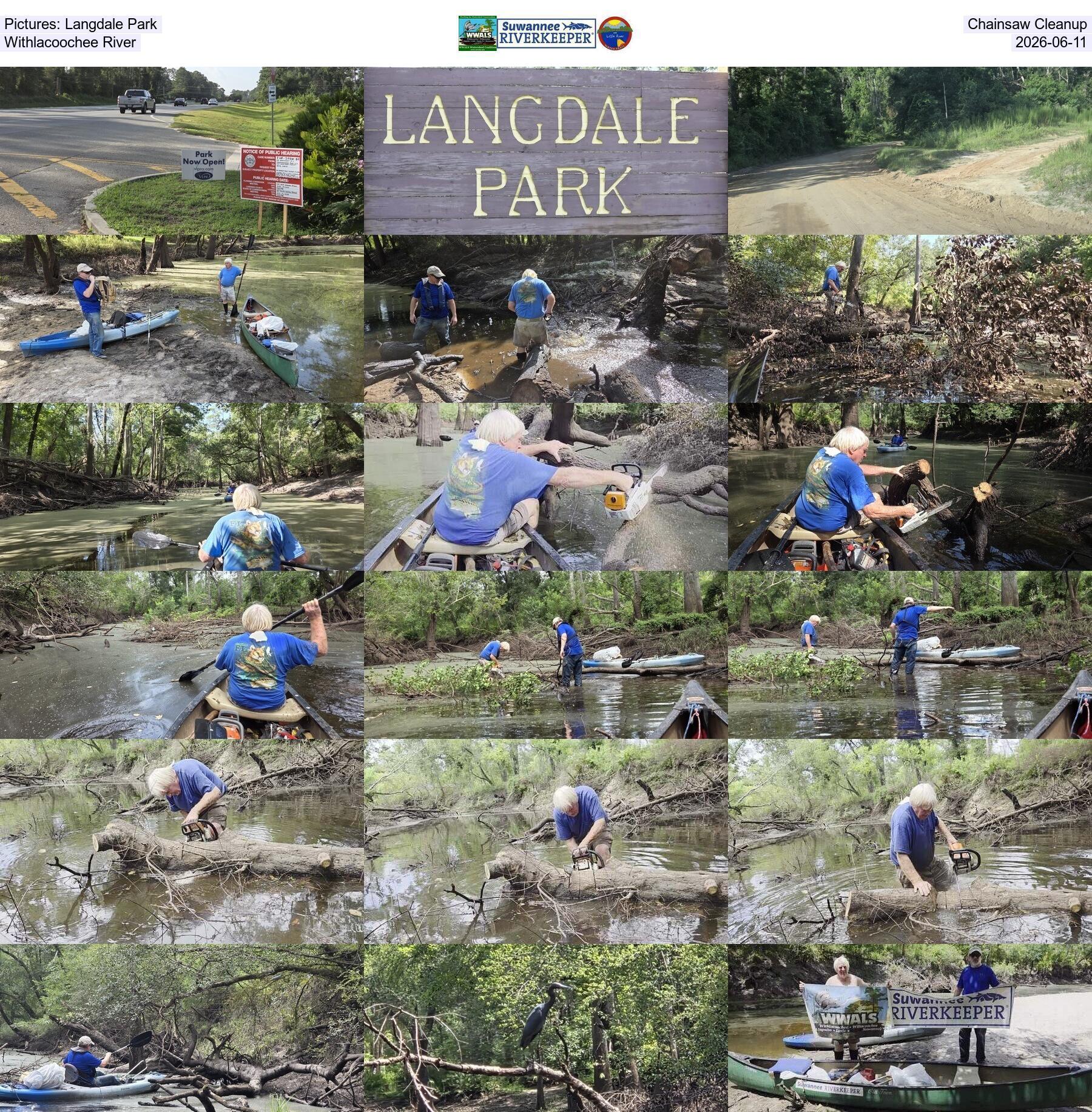 Pictures: Langdale Park, Chainsaw Cleanup, Withlacoochee River, 2026-06-11