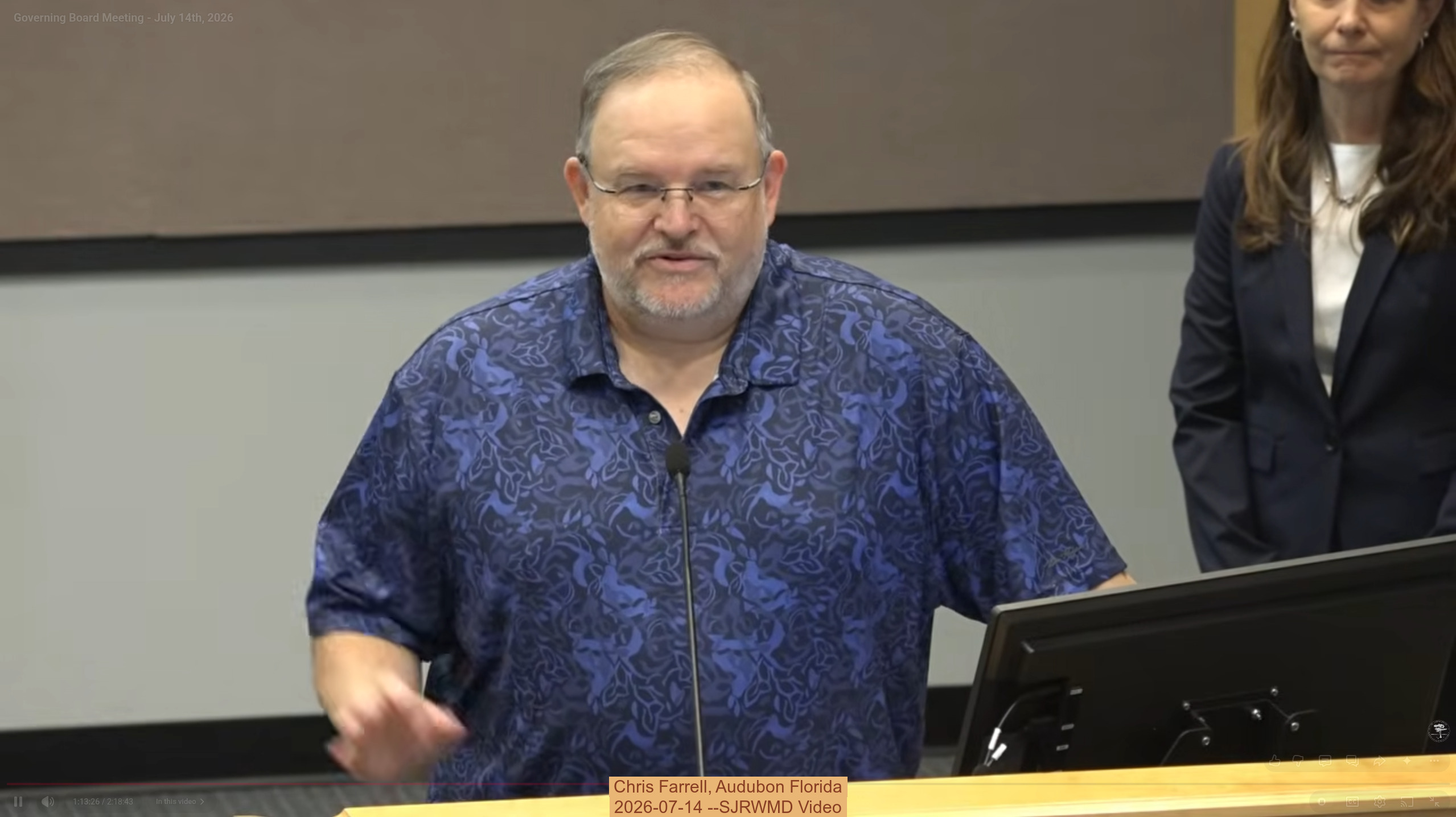 Chris Farrell, Audubon Florida 2026-07-14 --SJRWMD Video