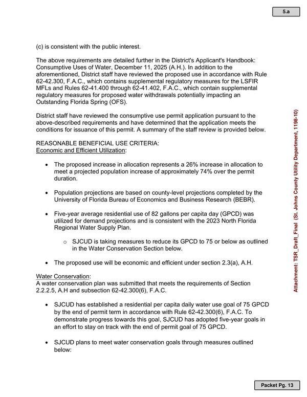 The proposed increase in allocation represents a 26% increase in allocation to meet a projected population increase of approximately 74% over the permit duration.