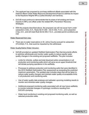 [The applicant has proposed to purchase additional offsets associated with the District's Black Creek Water Resource Development Project to address its impact to the Keystone Heights MFLs (Lakes Brooklyn and Geneva).]
