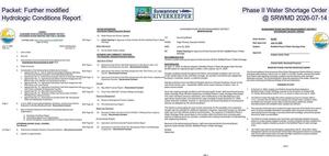 [Packet: Further modified Phase II Water Shortage Order, Hydrologic Conditions Report @ SRWMD 2026-07-14]