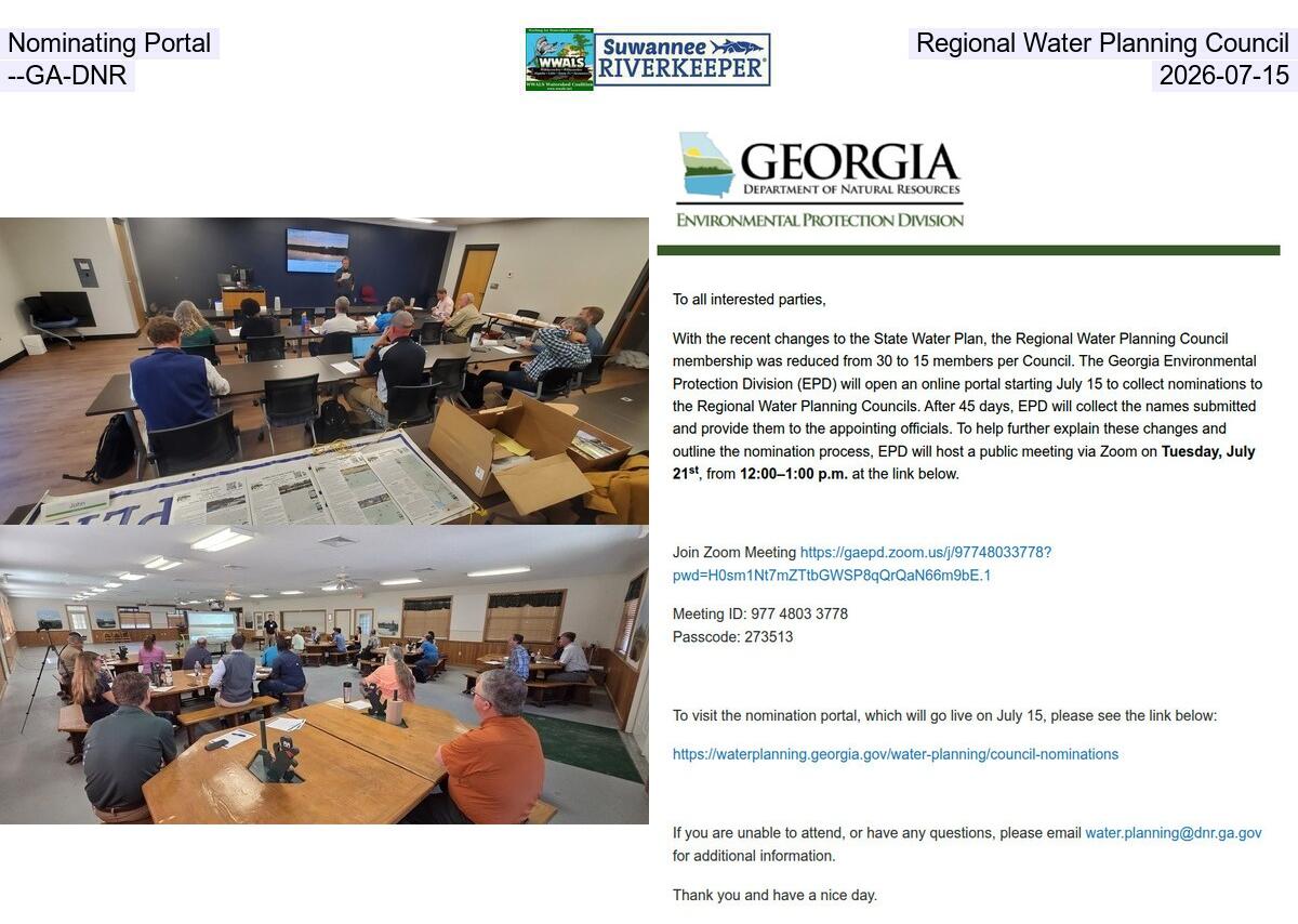 Nominating Portal, Regional Water Planning Council, --GA-DNR, 2026-07-15