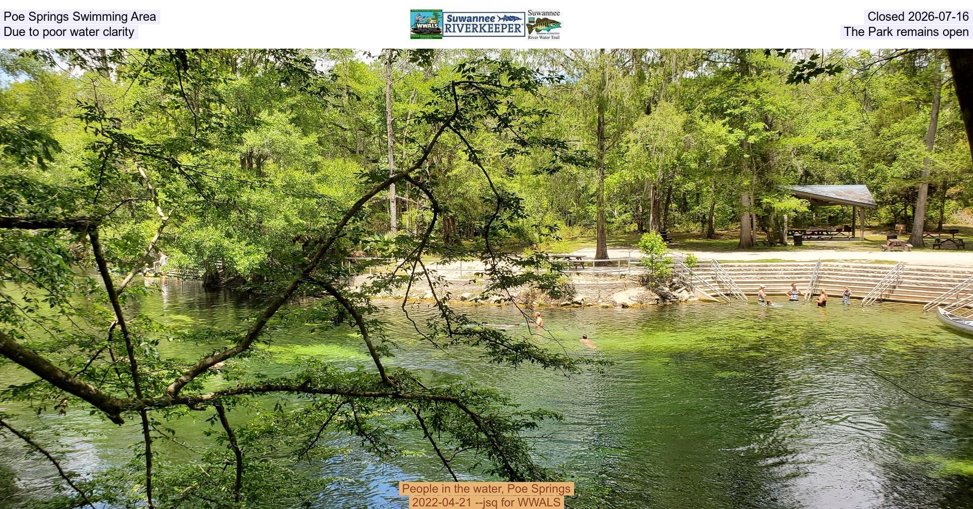 [Poe Springs Swimming Area Closed 2026-07-16, Due to poor water clarity, The Park remains open]