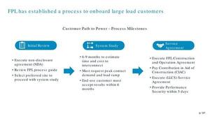 [FPL has established a process to onboard large load customers]