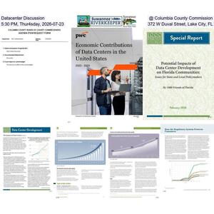[Datacenter Discussion @ Columbia County Commission, 5:30 PM, Thur4sday, 2026-07-23, 372 W Duval Street, Lake City, FL]