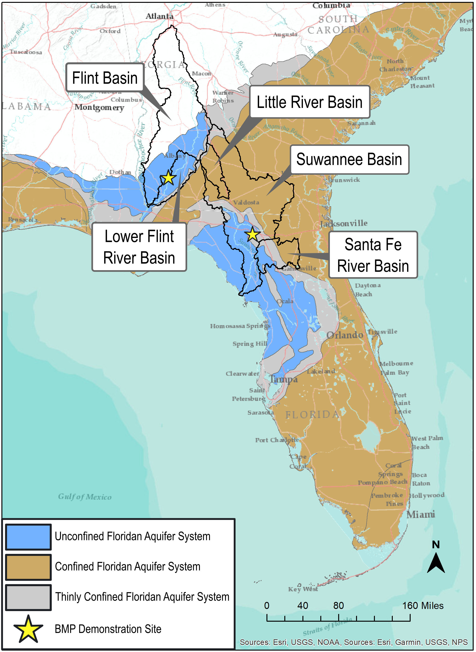 Map: Floridan Aquifer and Regions --FACETS