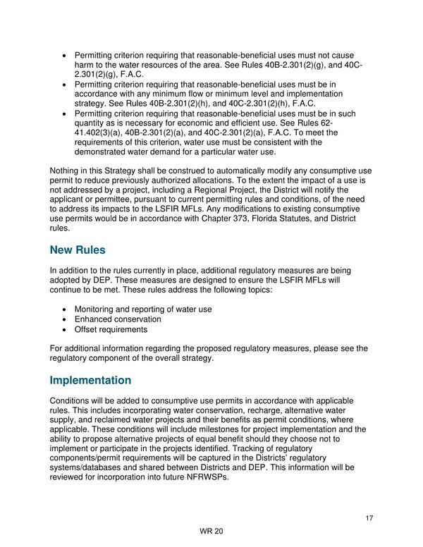 New Rules; Implementation