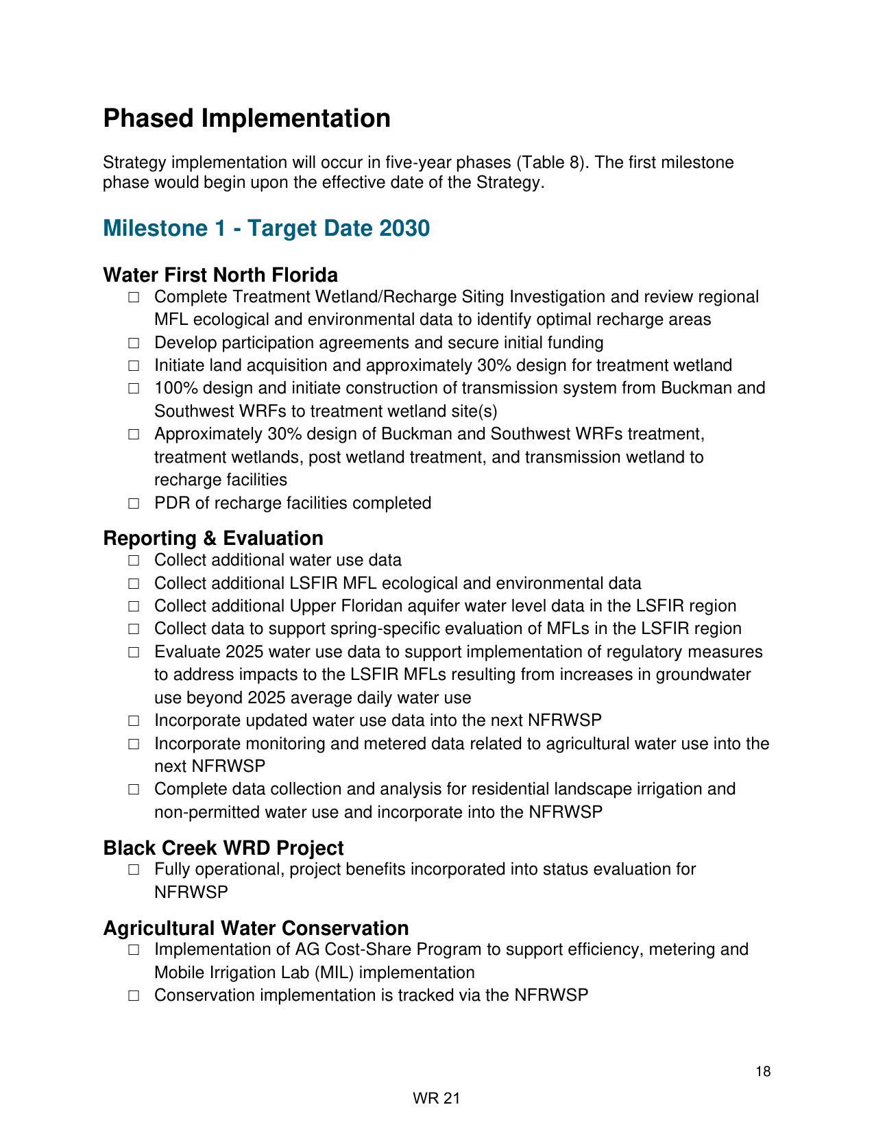 Milestone 1 - Target Date 2030