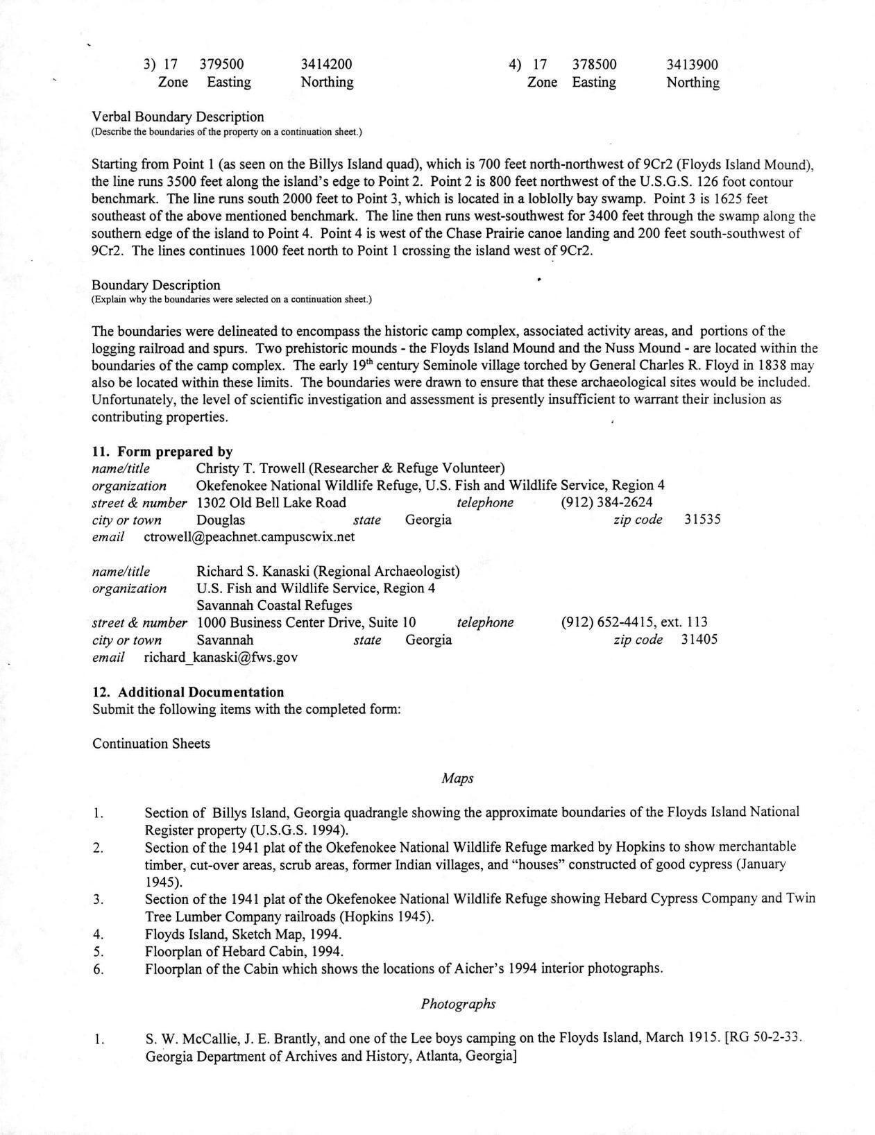 Boundary Description, 12. Additional Documentation