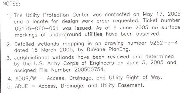 Water and Sewer Map notes