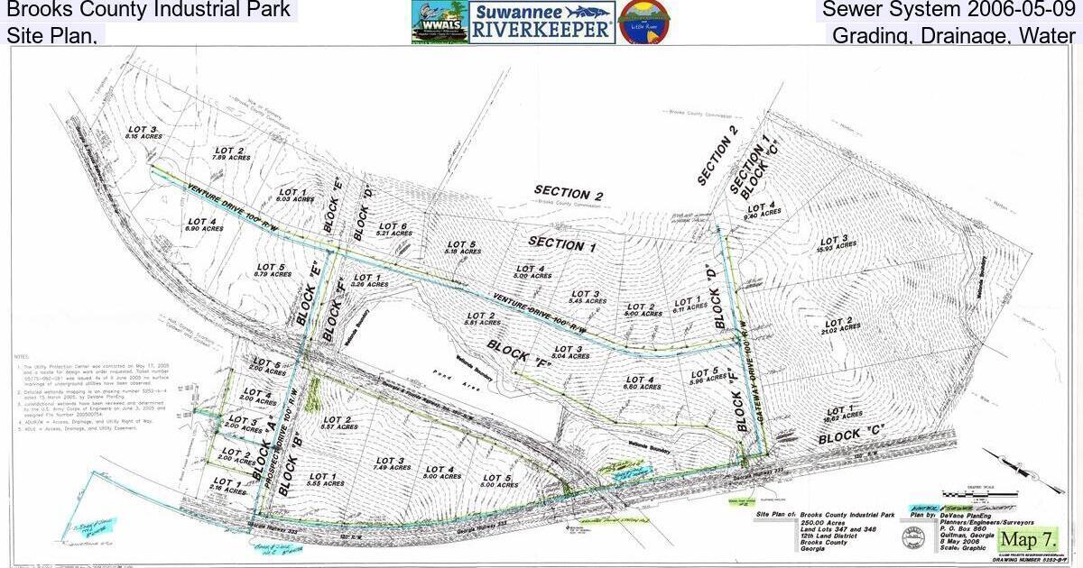 Brooks County Industrial Park, Sewer System 2006-05-09, Site Plan, Grading, Drainage, Water