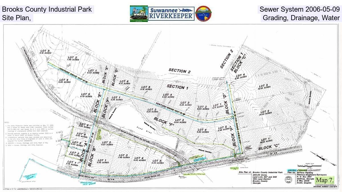 Brooks County Industrial Park, Sewer System 2006-05-09, Site Plan, Grading, Drainage, Water