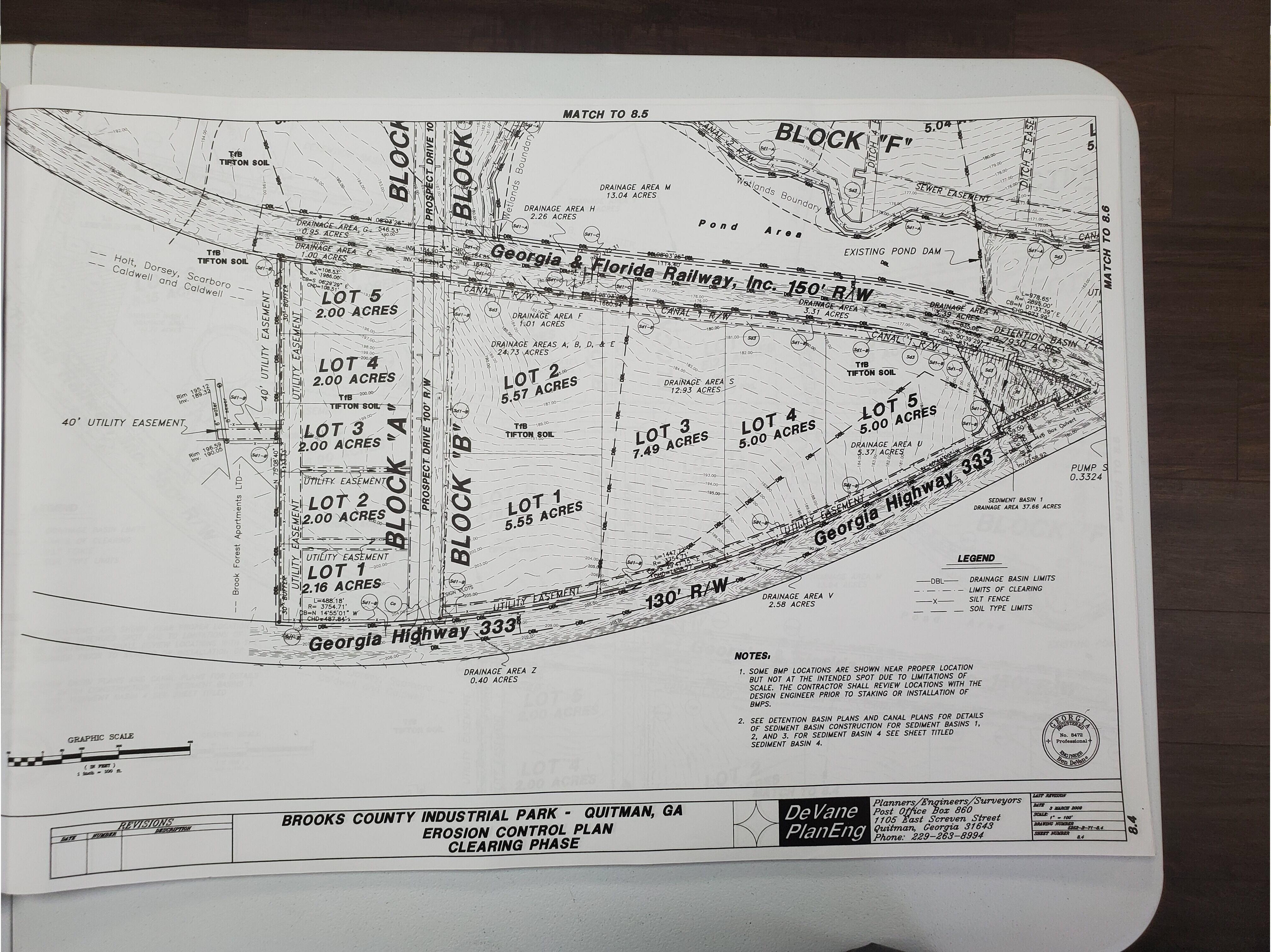 Erosion Control Plan Clearing Phase north