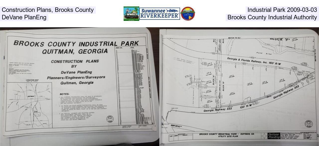 Construction Plans, Brooks County Industrial Park 2009-03-03, DeVane PlanEng, Brooks County Industrial Authority