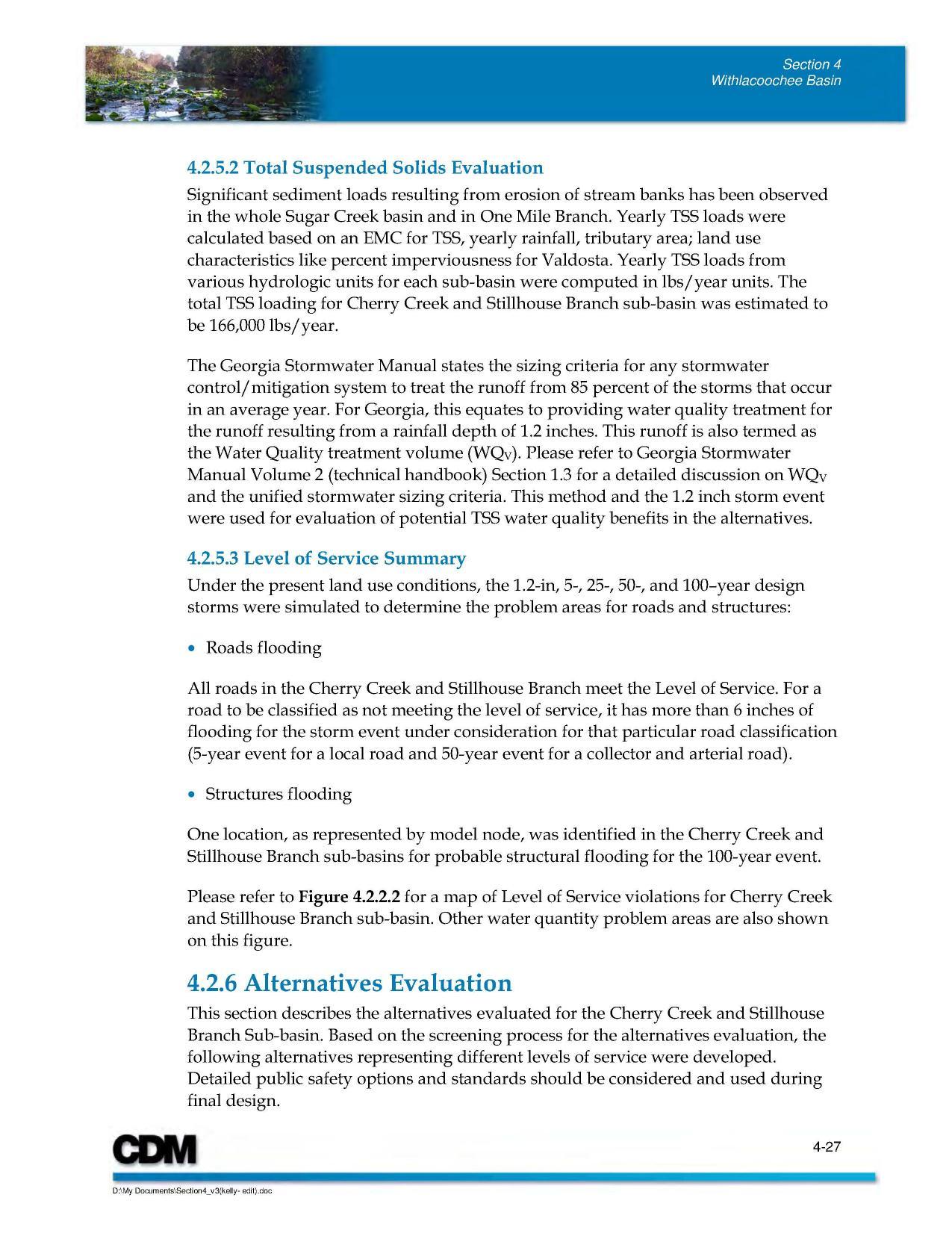 4.2.5.2 Total Suspended Solids Evaluation