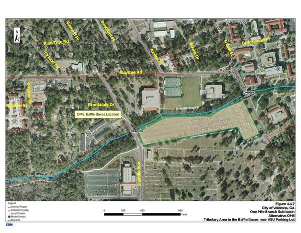 Map: Brookdale Drive and VSU parking lot