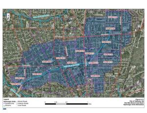 [Aerial Map: One Mile Branch HUCs]