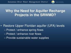 [Why Aquifer recharge projects?]