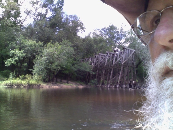 Rail trestle selfie 30.6366081, -83.3503265