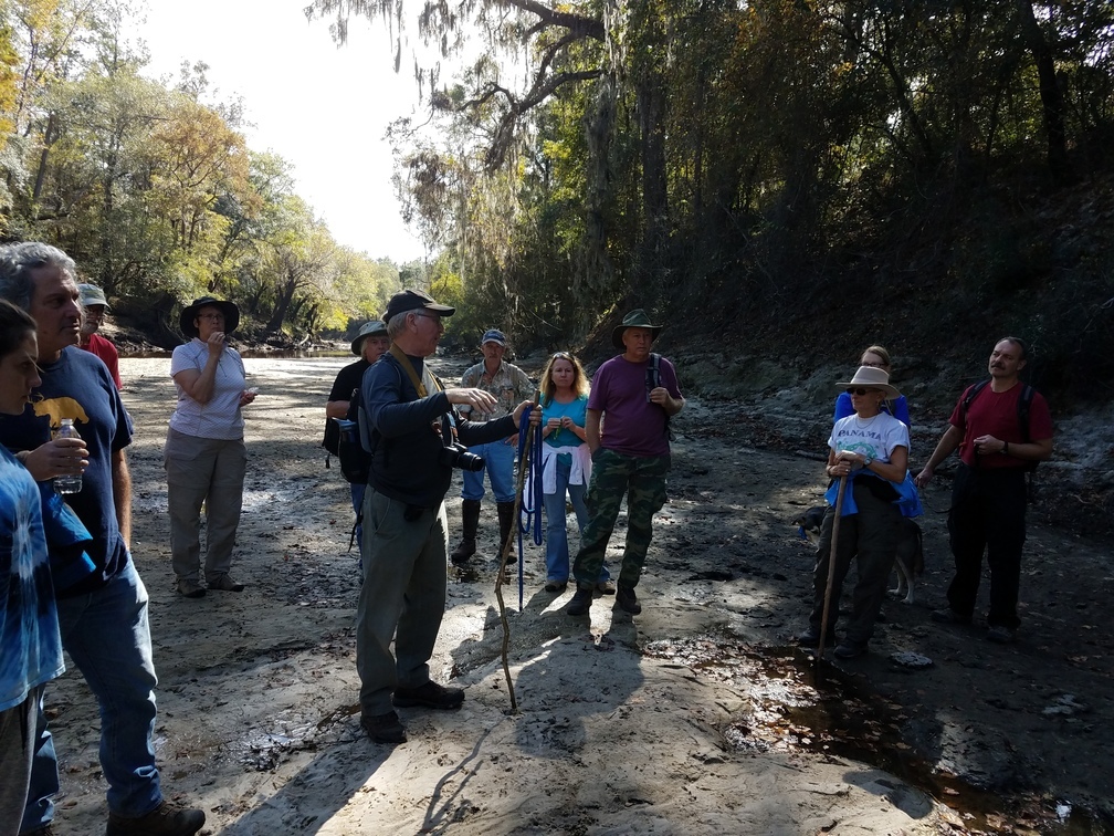 Dennis explaining aquifers, 30.5855545, -83.0529399