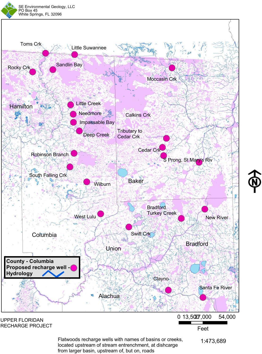 Map: Flatwood Recharge Wells