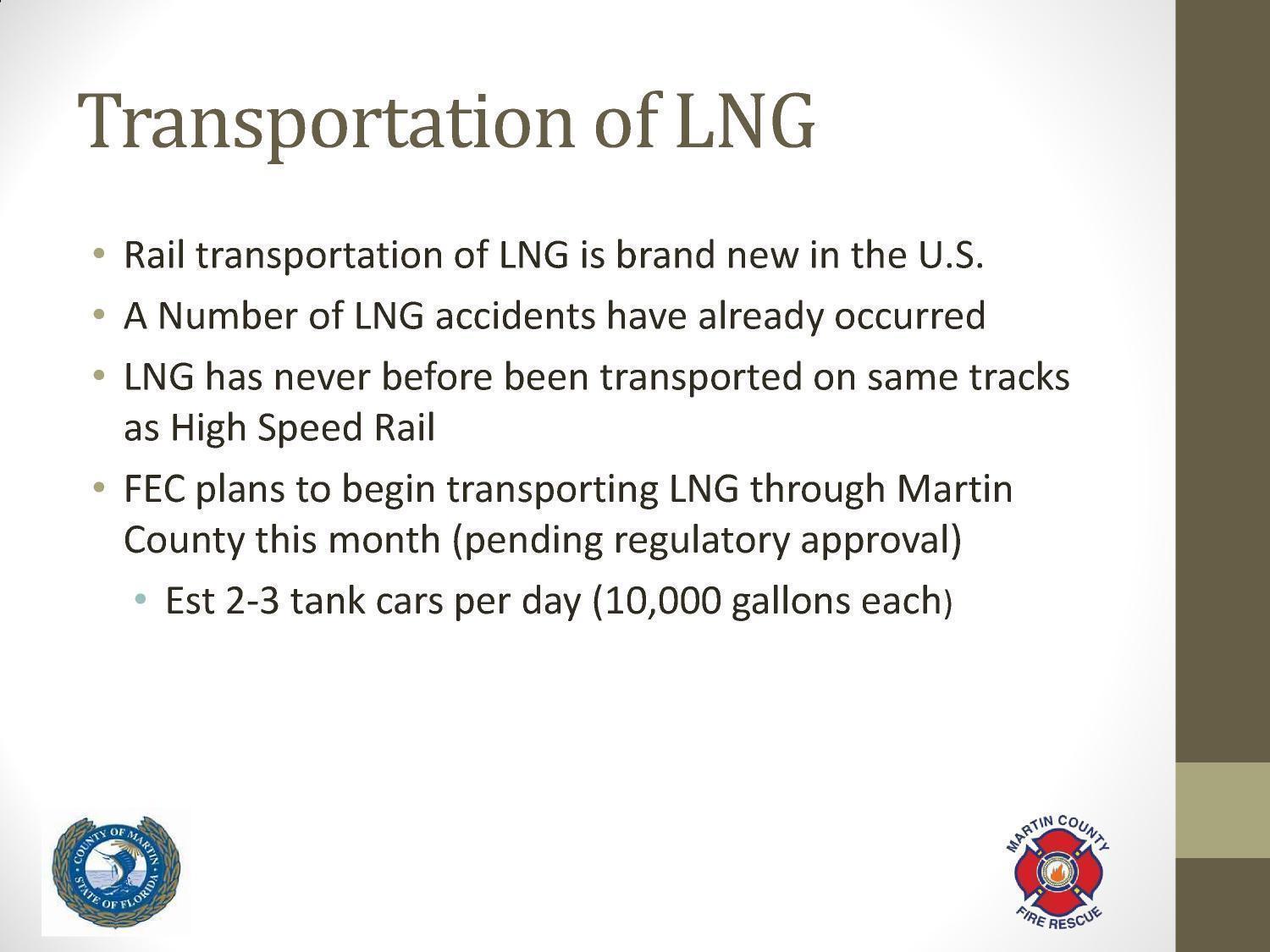 Transportation of LNG