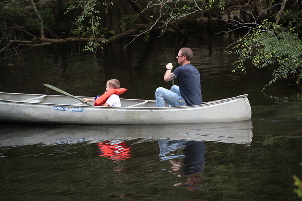 Luke and Colt Key father-son canoe